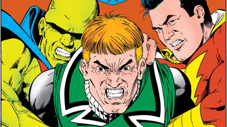 Angry Guy Gardner baring teeth