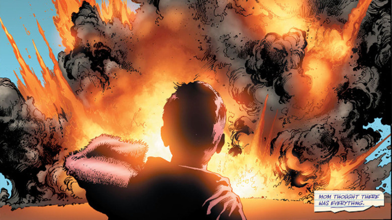 Hal Jordan watching a plane crash