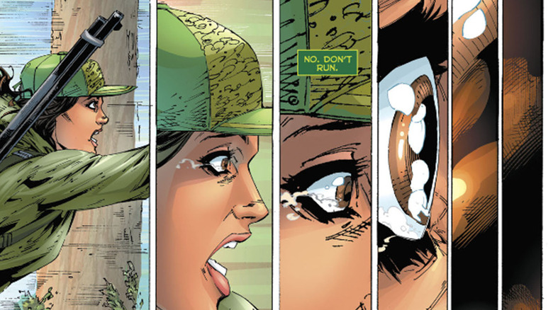 Jessica Cruz running in woods