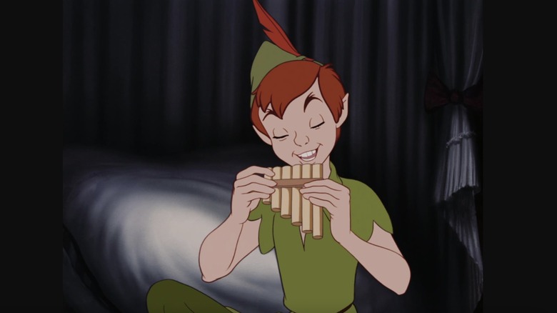 Peter Pan playing the pipes