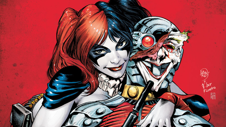 Harley Quinn embracing Deadshot