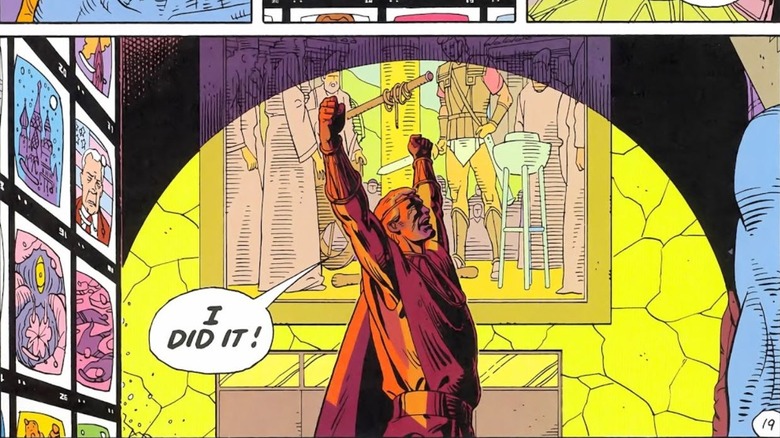 Ozymandias celebrates his twisted victory in "Watchmen"