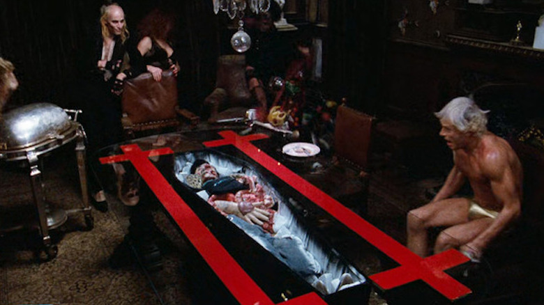 Meat Loaf's body in the table in The Rocky Horror Picture Show