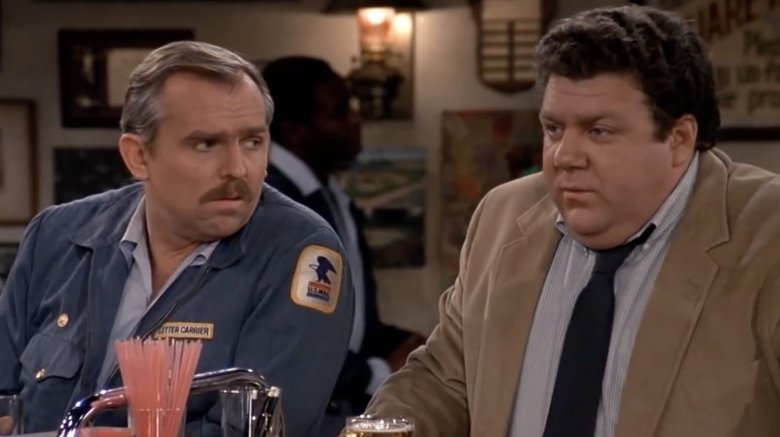 John Ratzenberger and George Wendt in Cheers