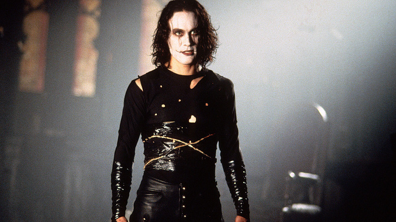 Brandon Lee looking stern