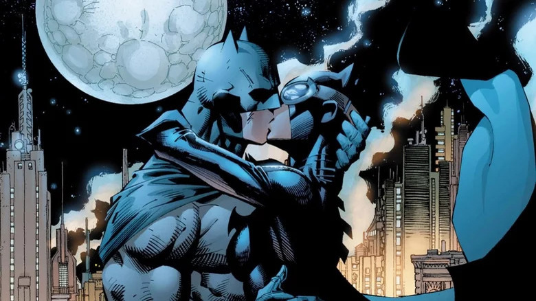 Batman kissing Catwoman