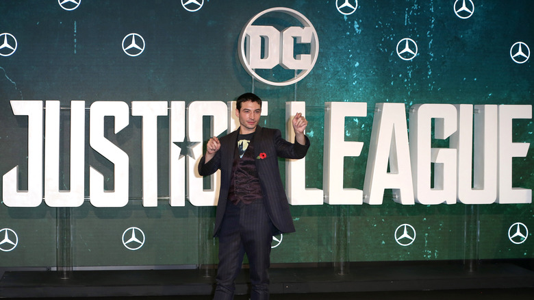 Ezra Miller at the Justice League premiere in 2017