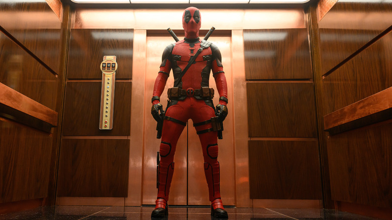 Deadpool in TVA elevator