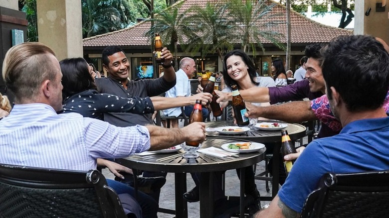 Hawaii Five-0 team makes a toast