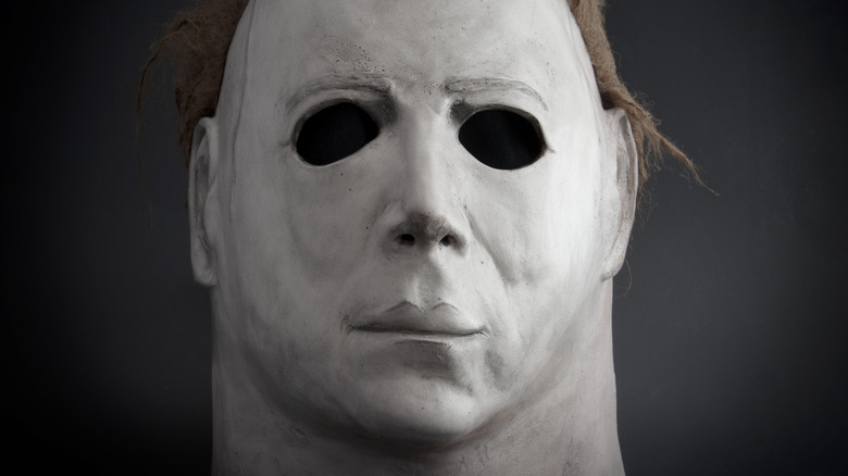 A close up of the original Michael Myers mask