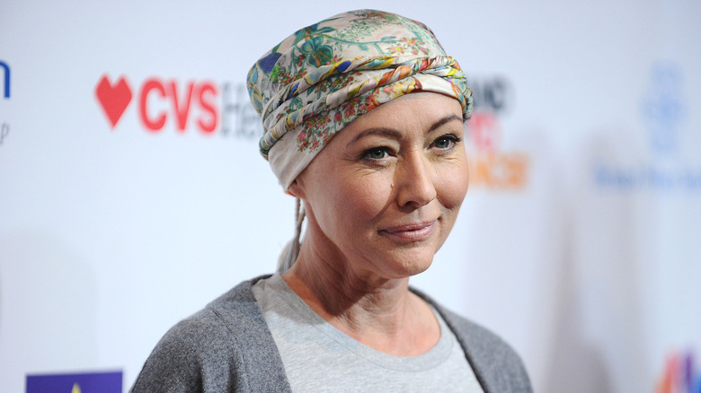 Shannen Doherty wearing head wrap