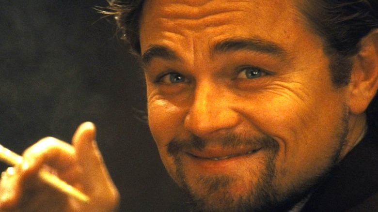 Leo grinning in "Django Unchained"