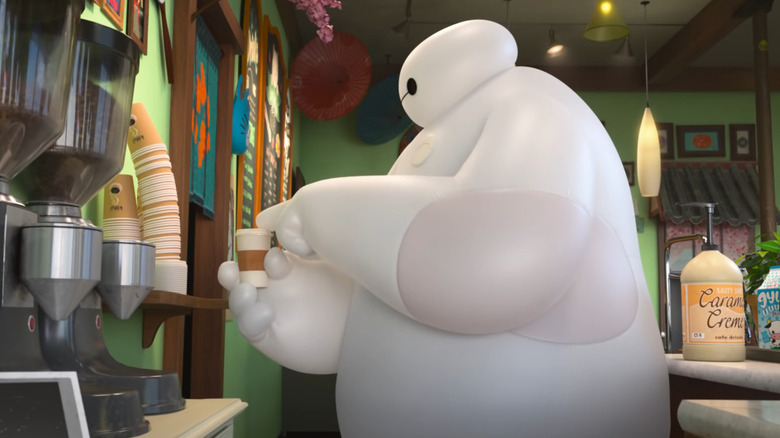 Baymax making coffee 