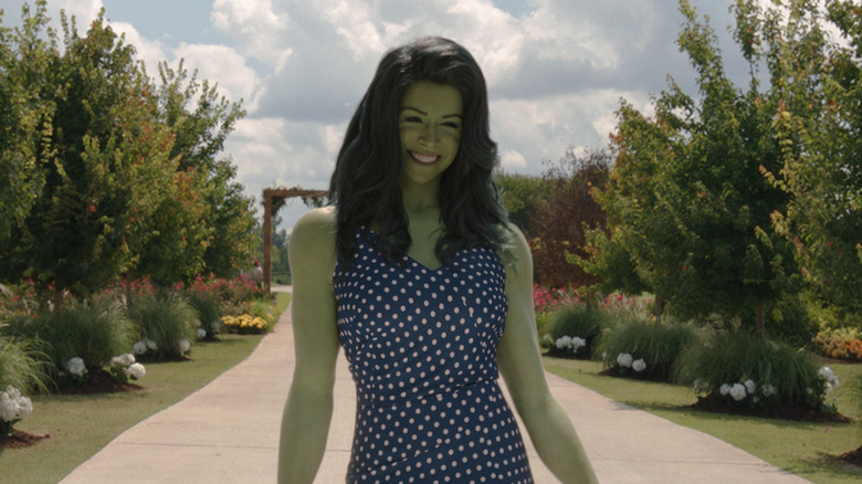 She-Hulk in blue dress