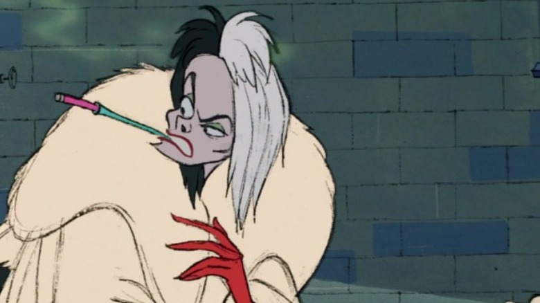 Cruella glancing over shoulder