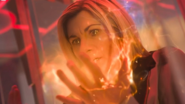 The Thirteenth Doctor being hurt by something