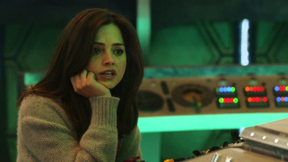 Clara argues with the TARDIS