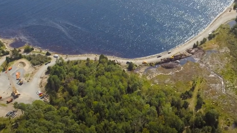 The coastline of Oak Island