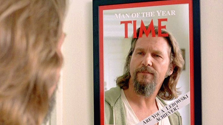 The Dude looks in a Time Magazine mirror