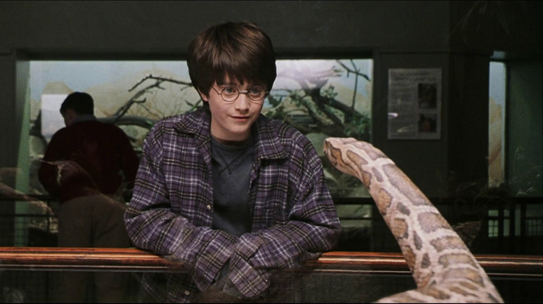 Harry Potter talks to snake