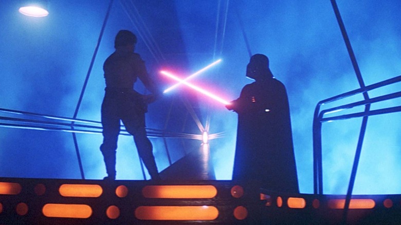 Luke duels with Vader