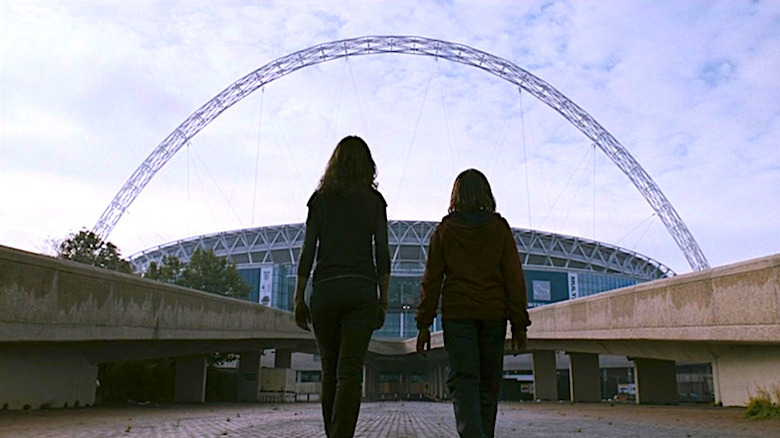 Tammy and Andy walking up to Wembley Stadium