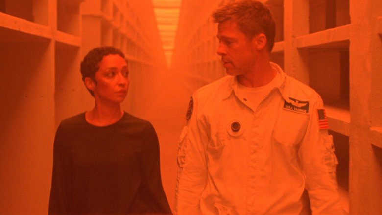 Ruth Negga as Helen Lantos and Brad Pitt as Roy McBride in Ad Astra