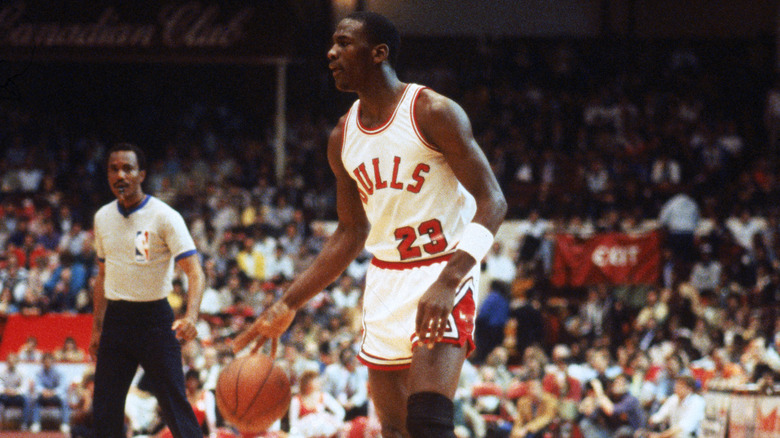 Michael Jordan playing basketball