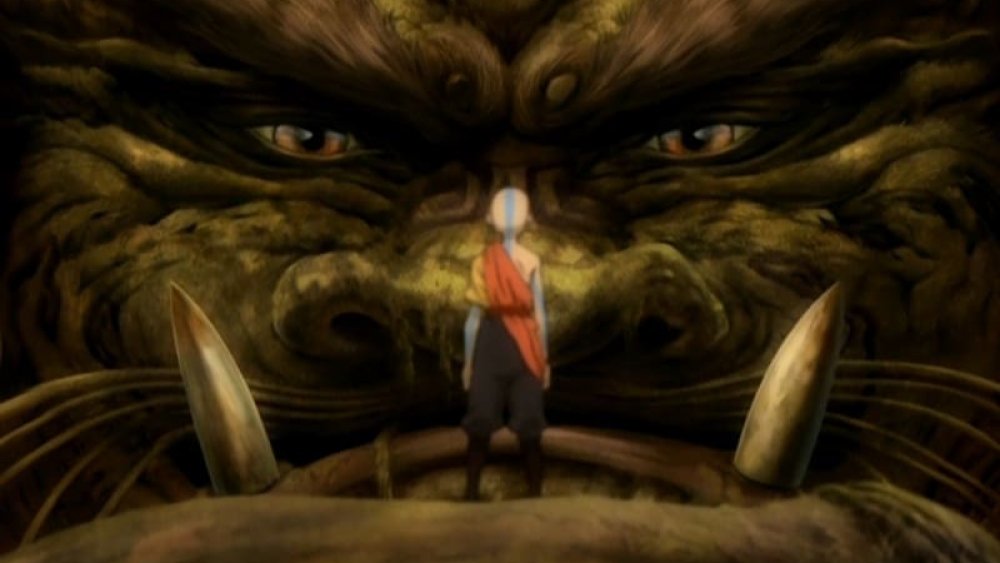 Aang and the lion turtle