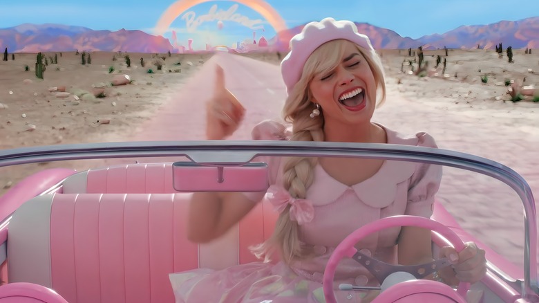 Barbie singing in car driving