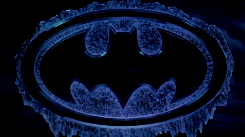 The Bat-symbol frozen in ice