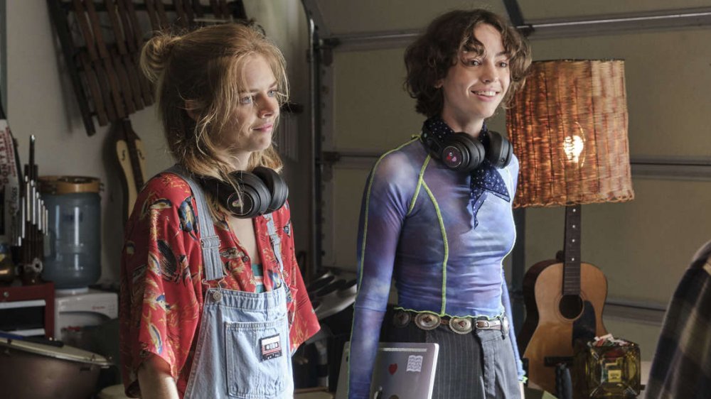 Samara Weaving and Brigette Lundy-Paine in Bill & Ted Face the Music