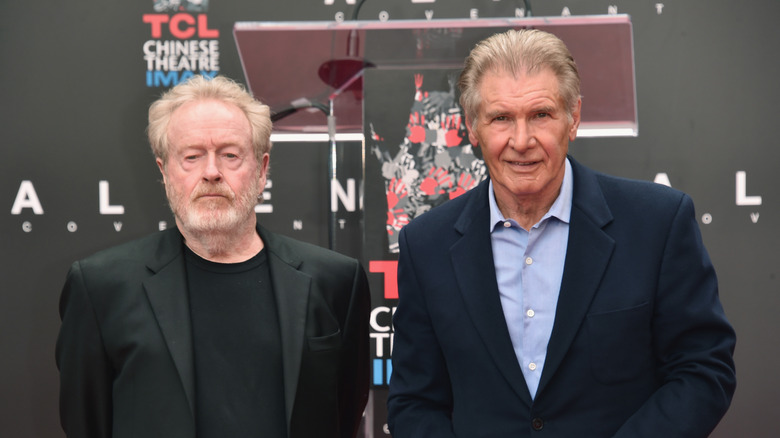 Ridley Scott and Harrison Ford