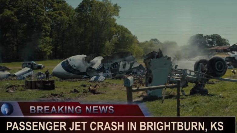 news footage of the passenger jet Brandon destroys