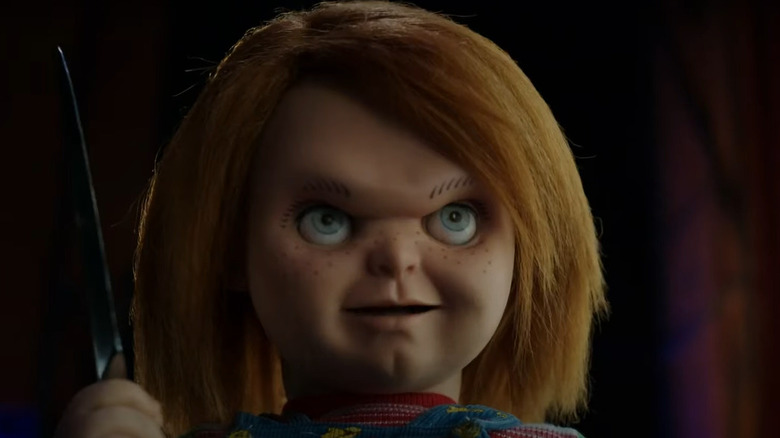 Chucky close-up with knife