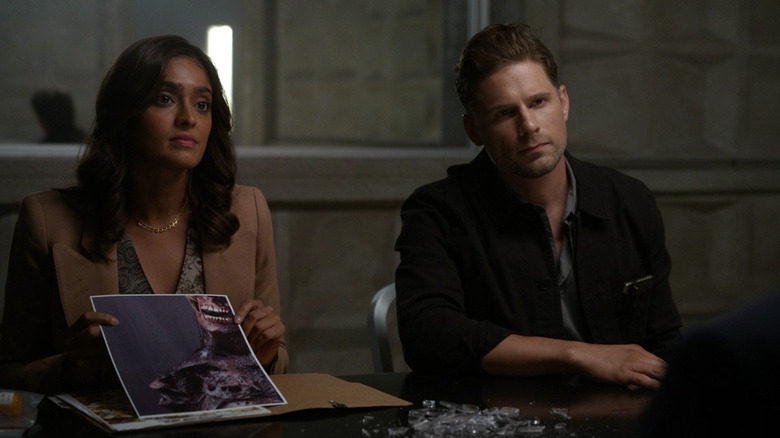 Mandeep Dhillon and Matt Lauria as Allie Rajan and Josh Folsom in CSI:Vegas