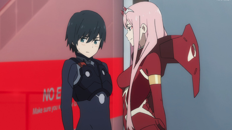 Zero Two and Hiro in Darling in the FRANXX