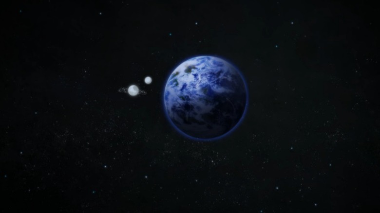 The earth with two moons