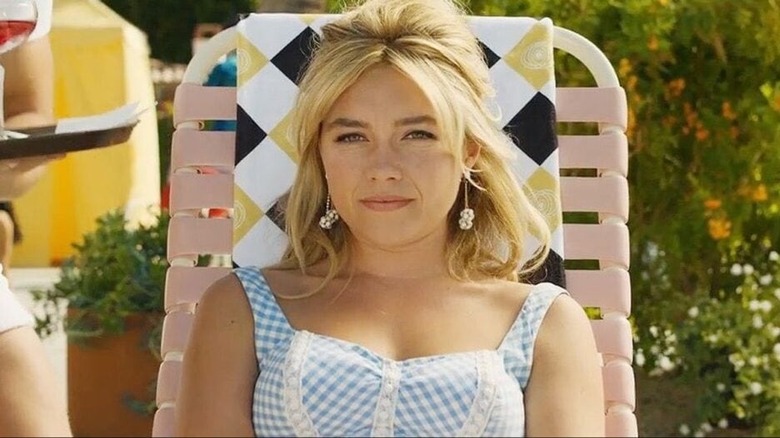 Florence Pugh stares