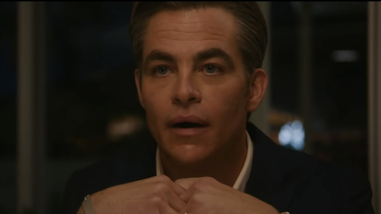 Chris Pine folds hands