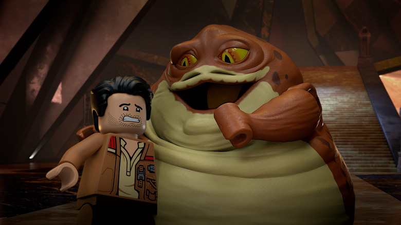 Poe Dameron and Graballa the Hutt