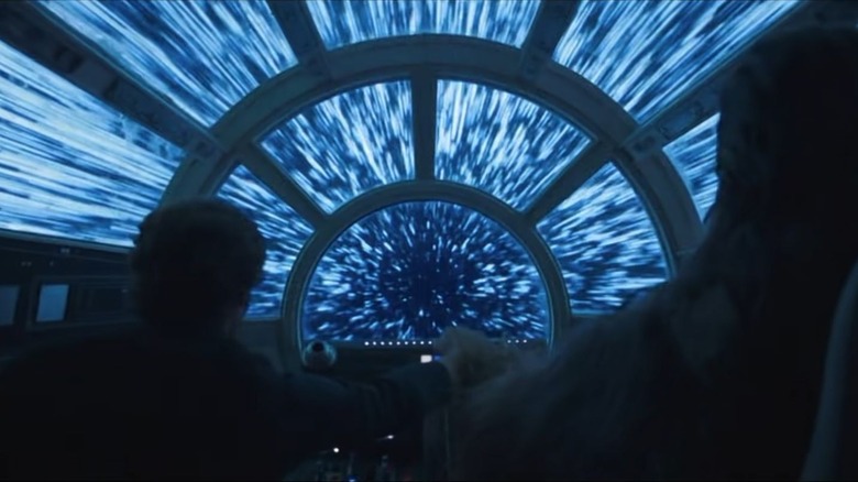 Millennium Falcon enters hyperspace