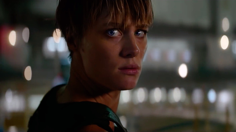 Mackenzie Davis scowling