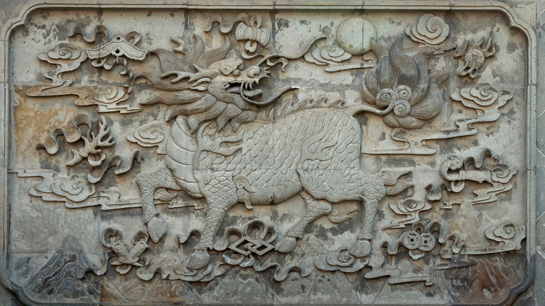 Stone carving of Qilin