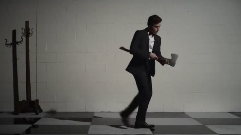 Danny dancing with an axe