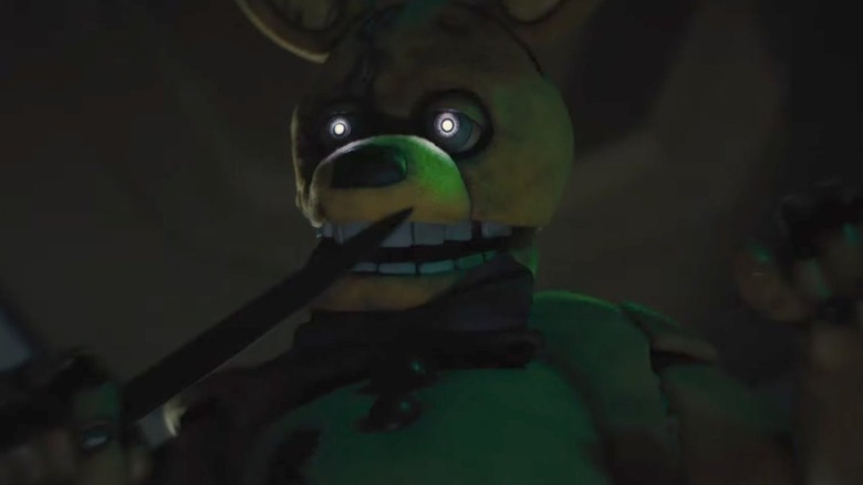 Springtrap brandishing a knife