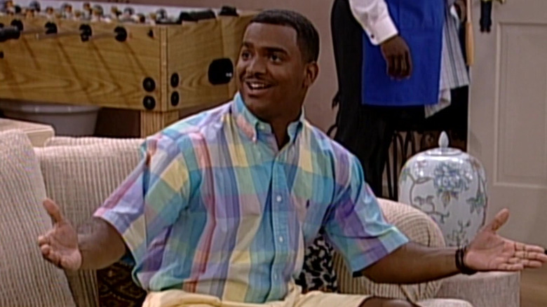 Carlton sitting on a couch