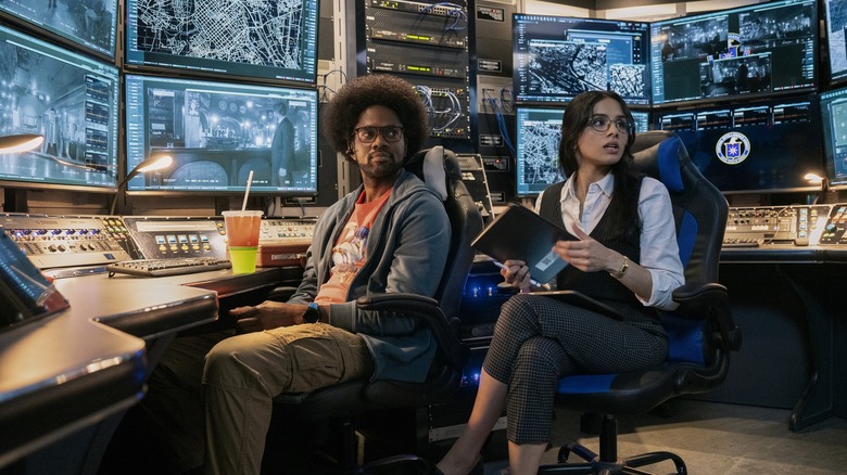 Barry and Tina sitting at the control station