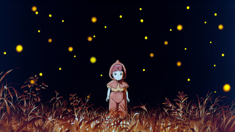 Setsuko standing alone in a field