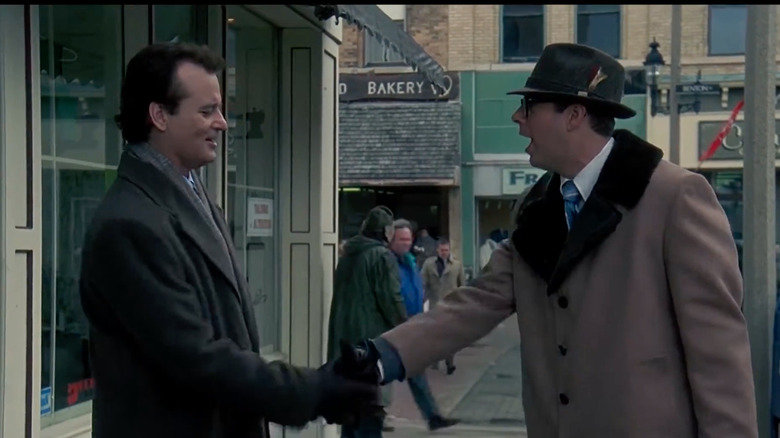 Bill Murray Stephen Tobolowsky Groundhog Day Phil Connors Ned Ryerson shaking hands